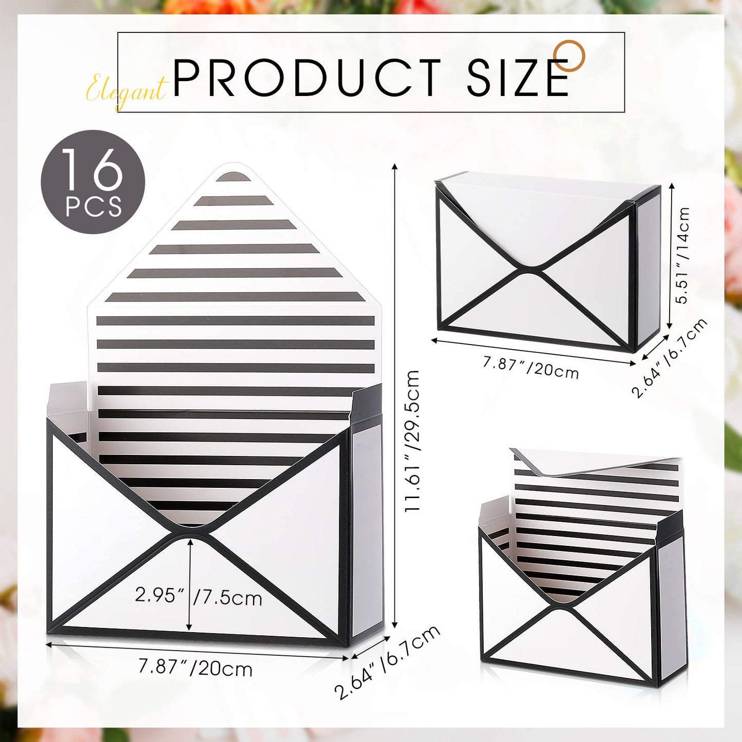 Geyee 16 Pcs Mother's Day Florist Bouquet Envelope Boxes Flower Bouquet Packaging Gift Paper Boxes Gift Wrapping Envelope Box Flower Bags for Graduation Valentines Wedding Party