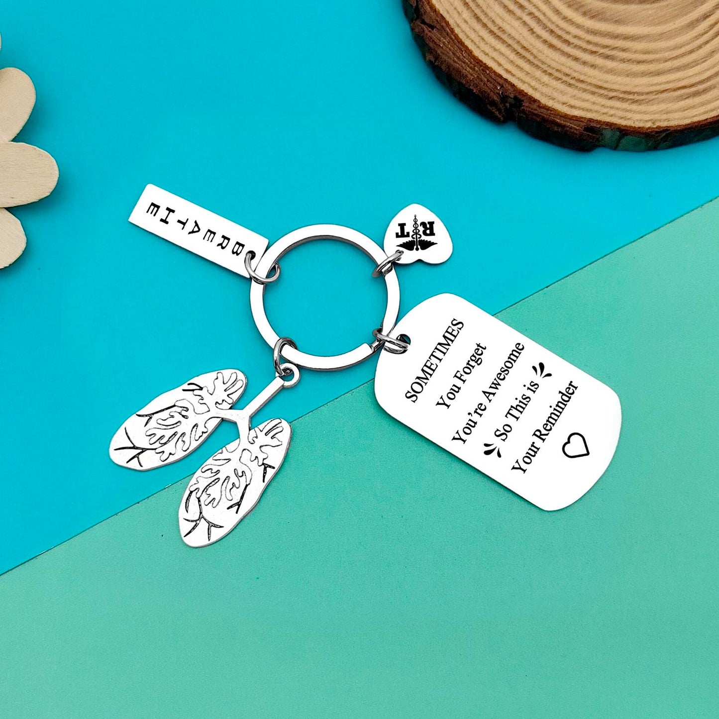 Dabihu Respiratory Therapist Gift RT Keychain Inspirational Therapist Graduation Gift Radiology Technologist Respiratory Care Week RT Therapy Gifts Coworker Encouragement Keyring