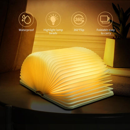 QXMGCBOK Folding Book Lamp Dragon Night Light, Book Light as Gifts for Book Lovers,Portable Bedside Light (3 Colors)