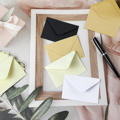 100 pack Gift Card Envelopes 4 x 2.75" Mini envelope 120GSM White business card envelope small card envelope for gift card