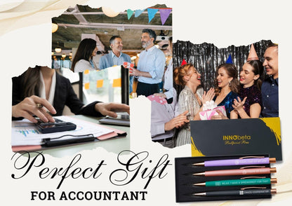 InnoBeta Funny Accountant Coworker Gifts Pen Set - Chaos Coordinator - Spreadsheet Desk Accessories for Admin 4 Pcs