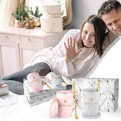 YHRJWN - Godparents Proposal Gift, Godmother Godfather Coffee Mug, God Parents Presents Gifts from Godchild, Godparents Gifts for Birthday Christmas Anniversary Pregnancy Baptism14 Oz with Gift Box