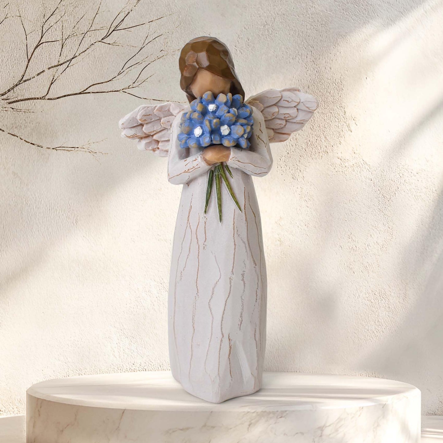 Forget Me Not Guardian Angel Figurines, Sympathy Gifts for Loss of Loved One, Miscarriage Gifts for Mothers, Sculpted Hand-Painted Statue for Home Decor Ornament