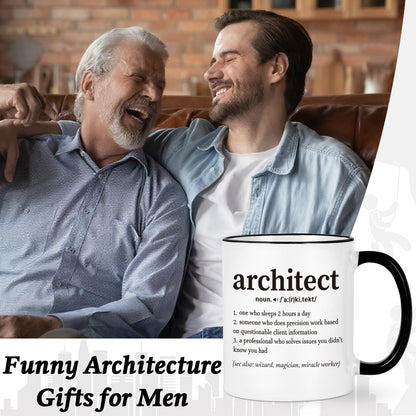 Cabtnca Architecture Gifts, Christmas Gifts for Architects & Architecture Students Teachers, 11Oz Mug with Architect Text, Graduation Birthday Office Gift for Men Women