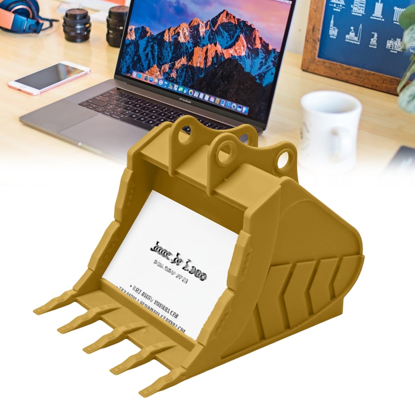 Construction Vehicle Business Card Holder, Creative 3D Printed Business Card Holder for Desk, Decorative Business Card Display for Office and Workshop