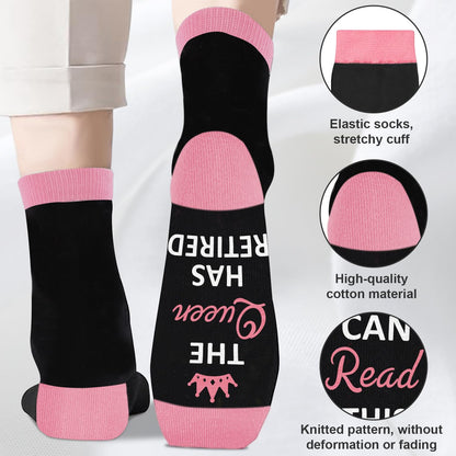 Juesly Retirement Gifts for Women, Funny Socks Retirement Gifts for Woman Box Ready for Present