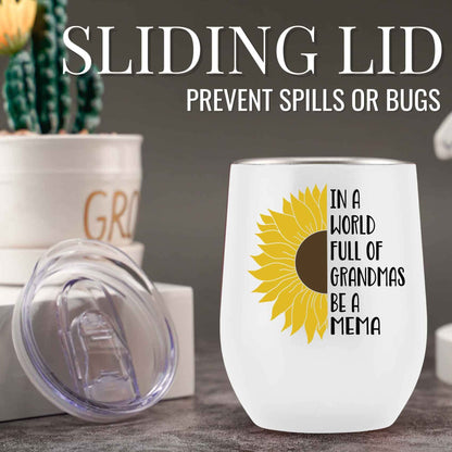 Onebttl Mema Gifts, Sunflower Grandma Gifts, 12oz Stainless Steel Insulated Tumbler for Sunflower Lovers, Perfect for Mother's Day, Birthday