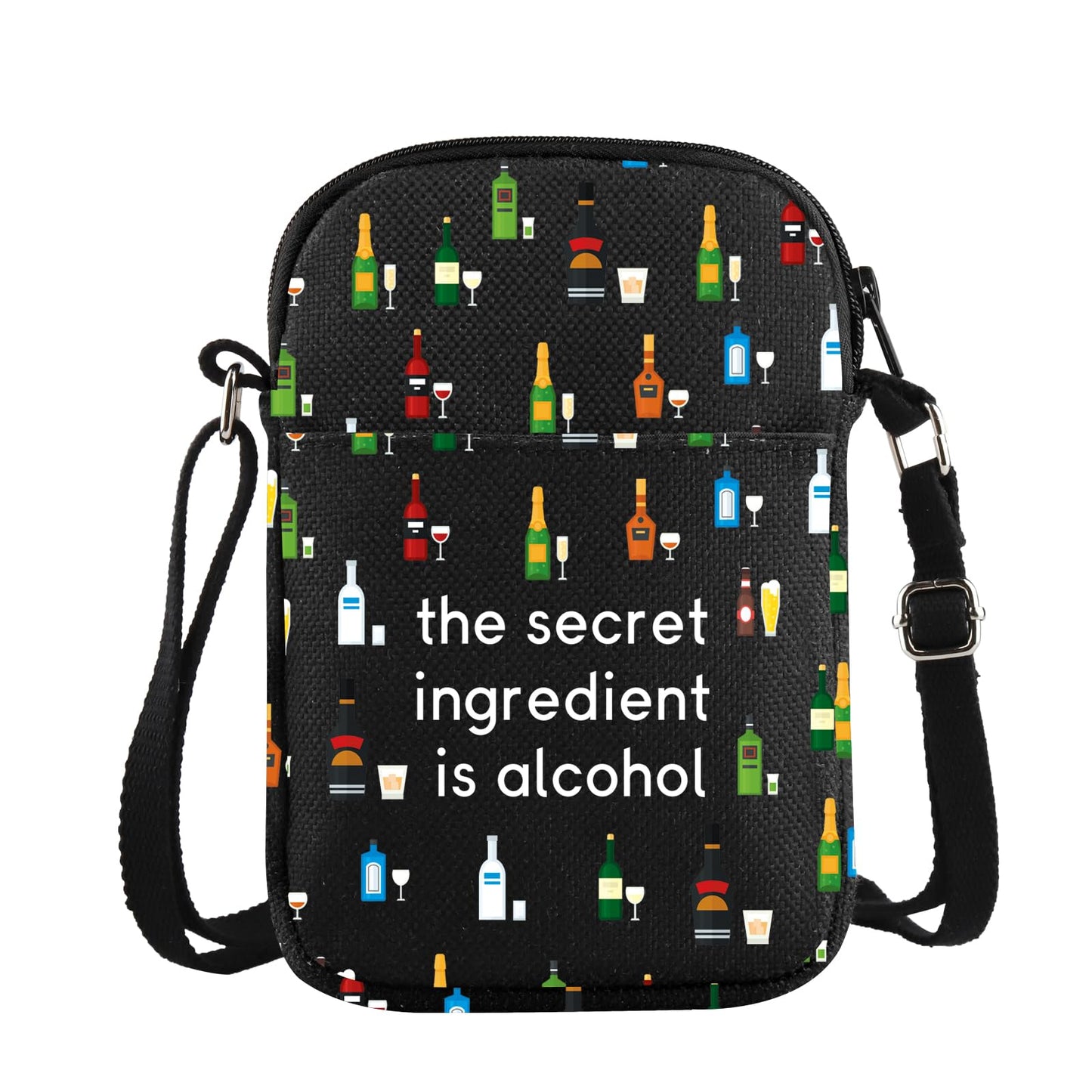 MBMSO Bartender Crossbody Bag the Secret Ingredient is Alcohol Themed Gifts for Alcohol Lovers Cocktail Small Crossbody Purse