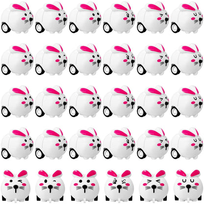 OJYUDD 30 Pcs Easter Bunny Pull Back Cars,Mini Rabbit Car,Mini Bunny Cars for Adult,Easter Basket Stuffers,Easter Egg Stuffers