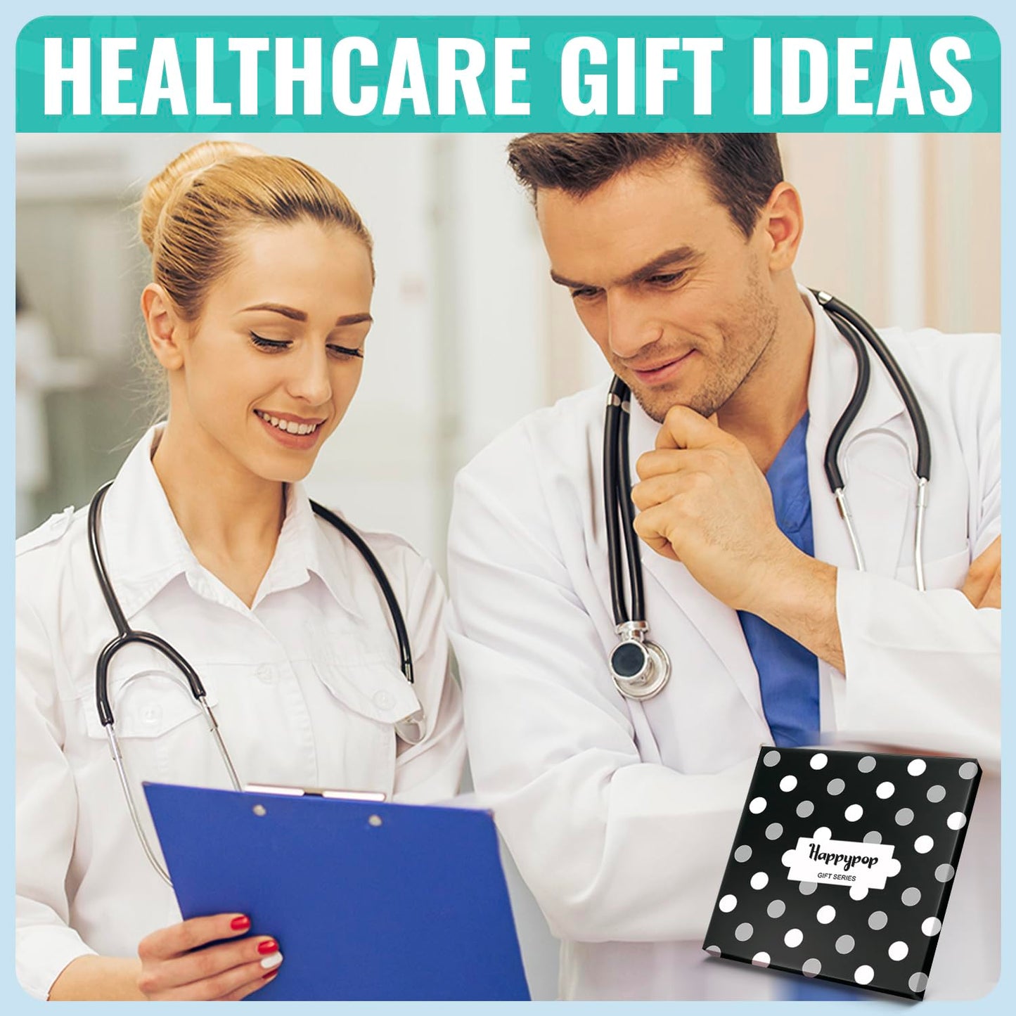 HAPPYPOP Nurse Doctor Vet Tech Gifts - Ophthalmologist Cancer Gift, Drs Day Nurse Week Socks