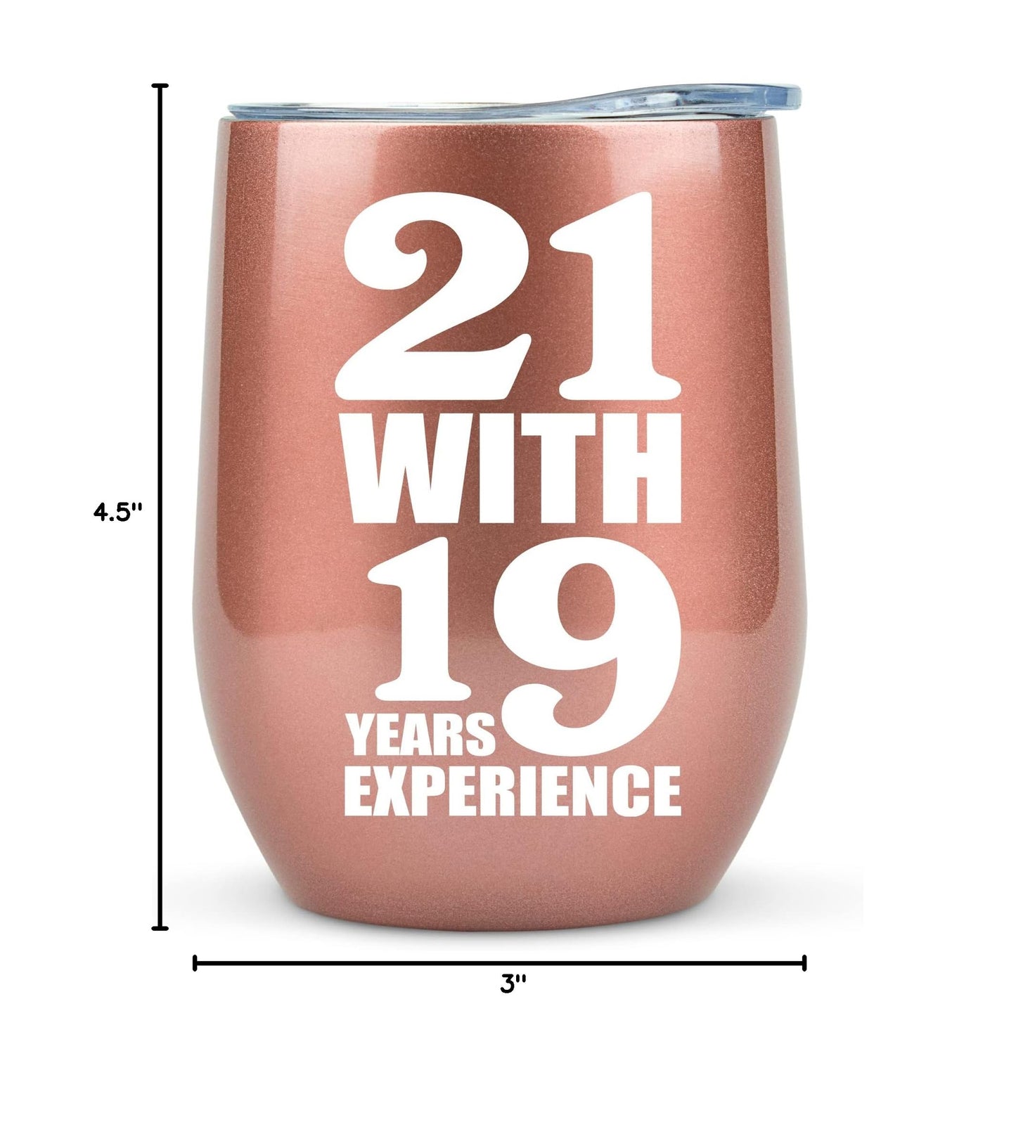 40th Birthday Gifts Women Unique 12 Ounce 21 with 19 Years Experience Gift Wine Glass 40 Year Old Birthday Gift for Women Decorations 40th Birthday Gifts Ideas Over The Hill