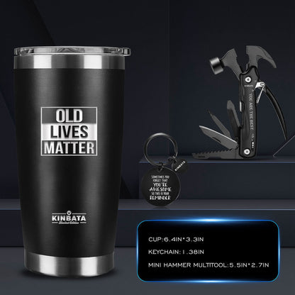 Birthday Gifts for Men-Fathers Best Day Gift for Dad Retirement Old Lives Still Matter Gifts for Him Grandpa Uncle Unique Presents Ideas Tumbler Multitool