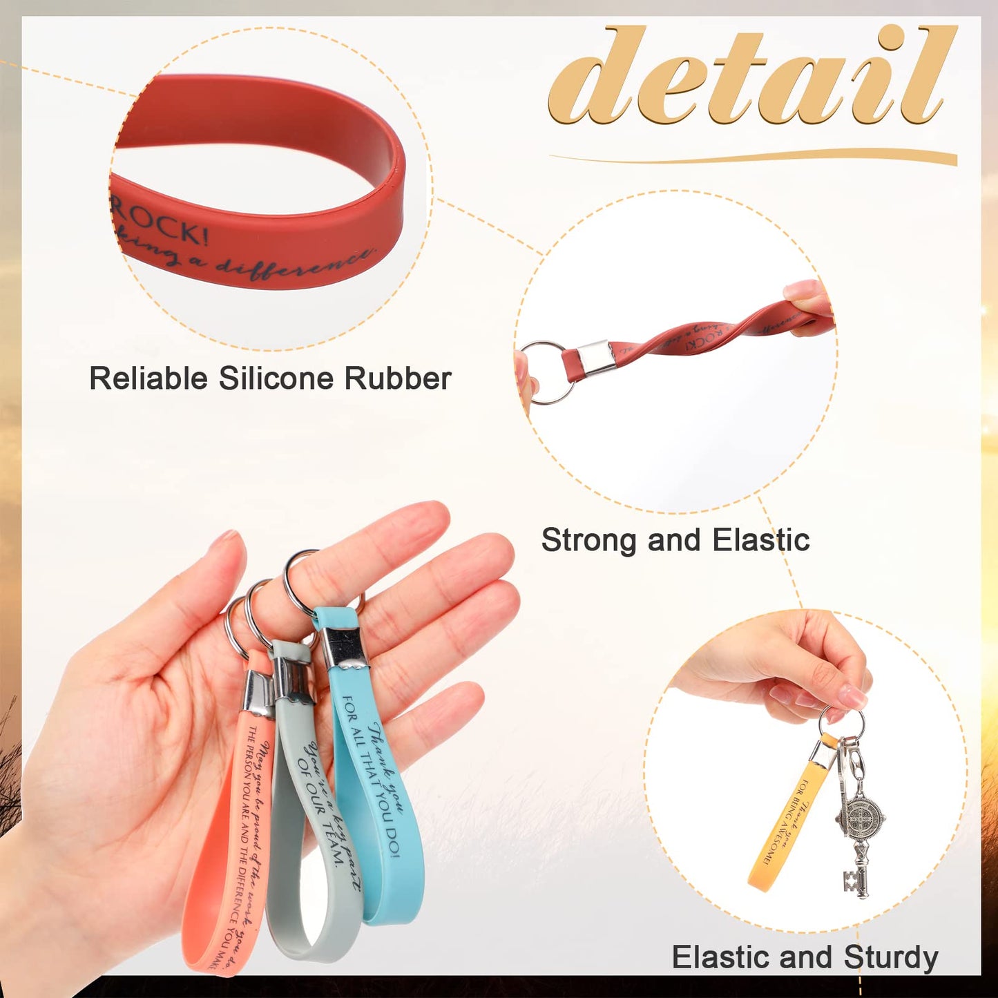 Nosiny 30 Pcs Keychain Appreciation Gift Bulk for CNA Employee Coworker Inspirational Thank You Gift for Teacher Nurse Staff
