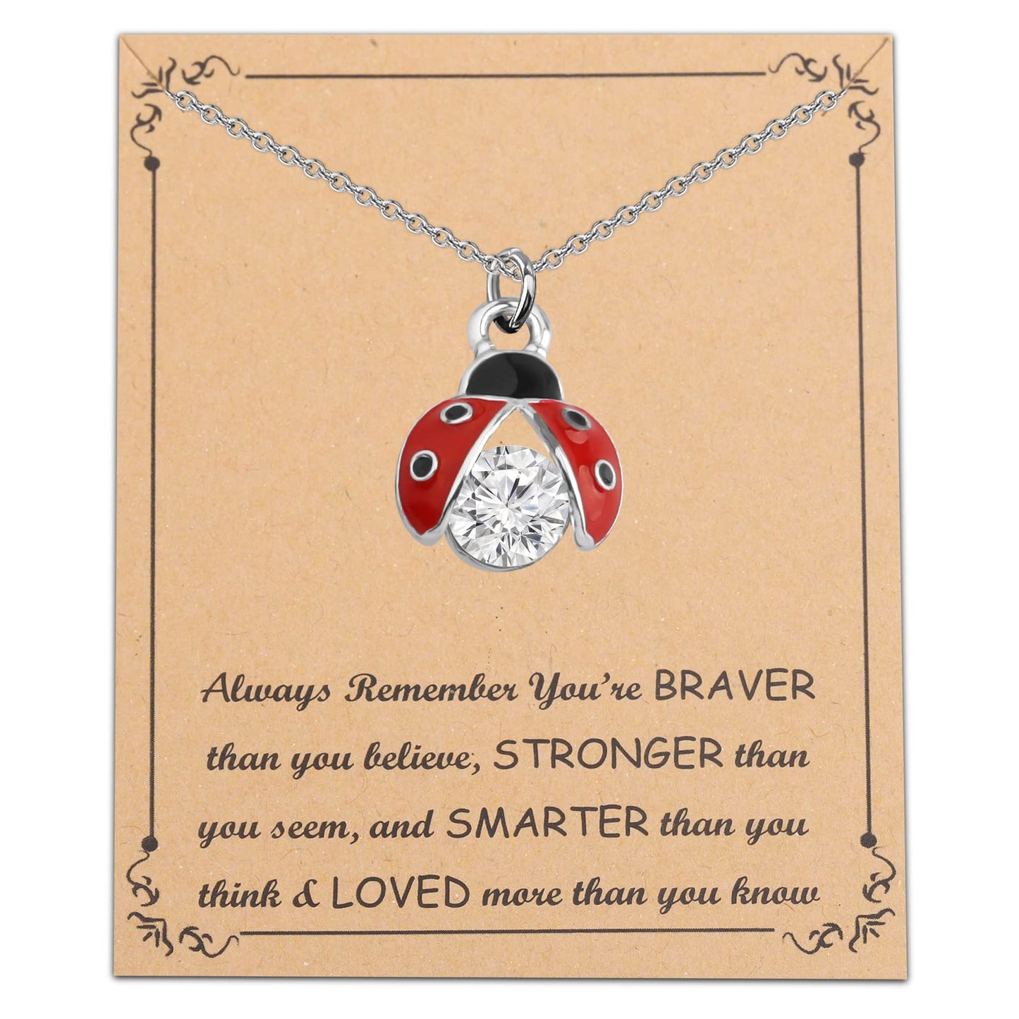 FUSTMW Ladybug Pendant Necklace Ladybug Gifts Jewelry Ladybug Necklace Charm Inspirational Gifts for Women