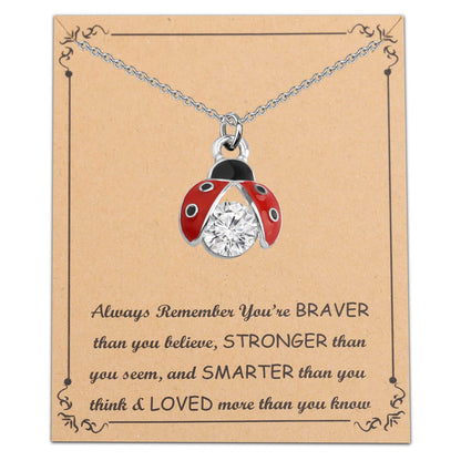 FUSTMW Ladybug Pendant Necklace Ladybug Gifts Jewelry Ladybug Necklace Charm Inspirational Gifts for Women