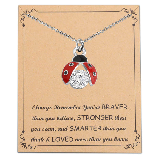 FUSTMW Ladybug Pendant Necklace Ladybug Gifts Jewelry Ladybug Necklace Charm Inspirational Gifts for Women
