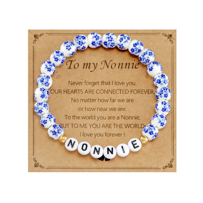 HUTIMY Gifts for Nonnie Bracelet Women Grandma Customized Birthday Items Jewelry Best Nonnie Ever