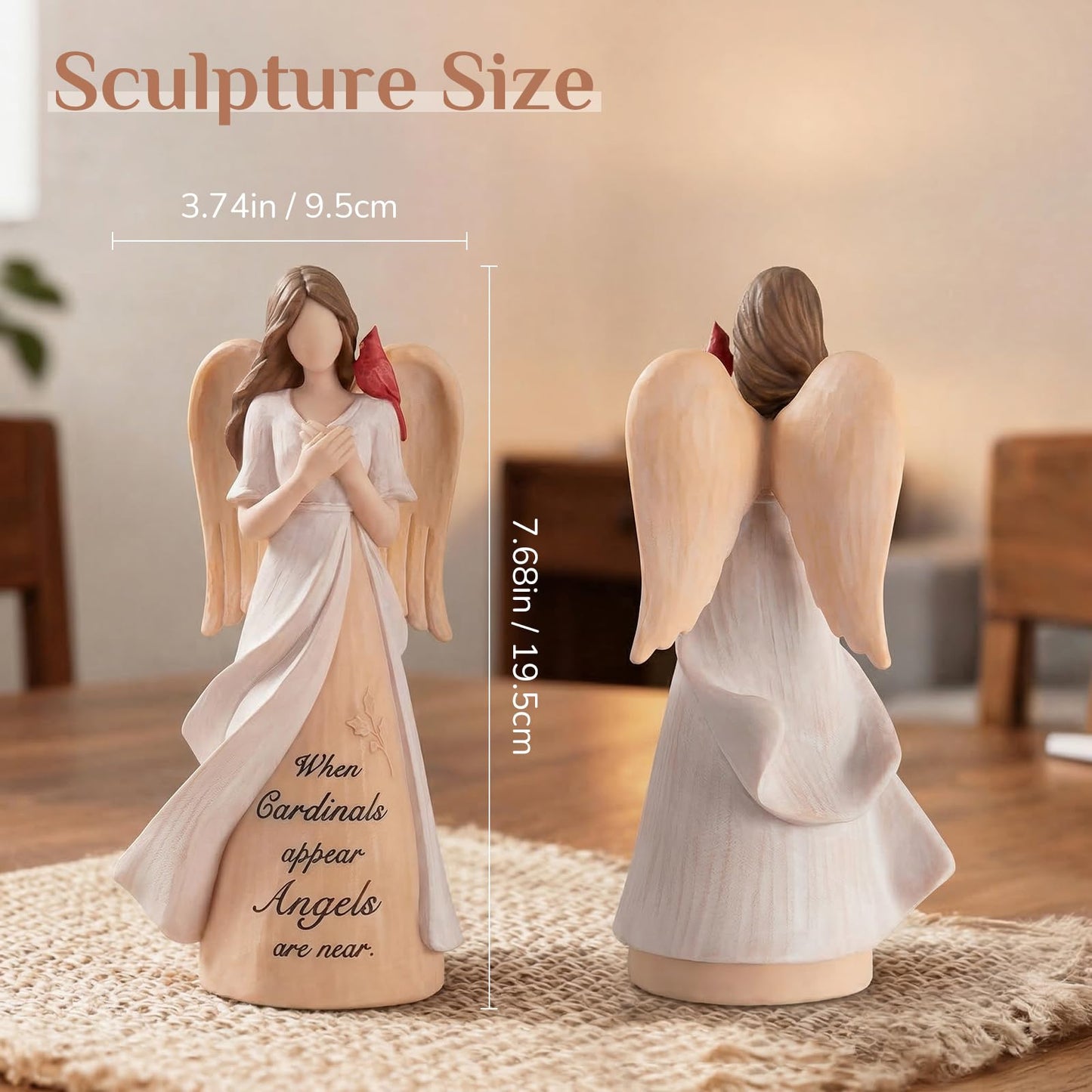 Storieme Cardinal Memorial Gifts for Women: Sympathy Gift for Loss of Loved One Mom Sister - Guardian Angel with Cardinal Home Decor
