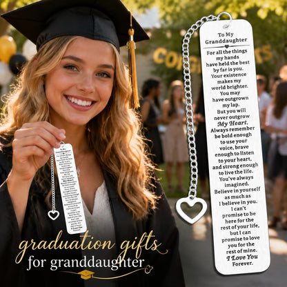 Granddaughter Gifts from Grandma, to My Granddaughter Bookmark, Birthday Graduation Gift for Grand Daughter Girls, Best Grandma Gift, Graduation Gifts for Granddaughters from Nana