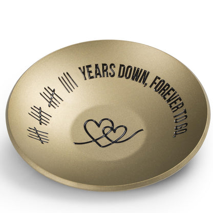 ROINS 19 Year Anniversary Bronze Gifts For Her Him, 19th Wedding Anniversary For Wife Husband, 4" Metal Ring Holder Dish Jewelry Tray - Unique Decoration Ideas Bronze Gift For Parents Men Women