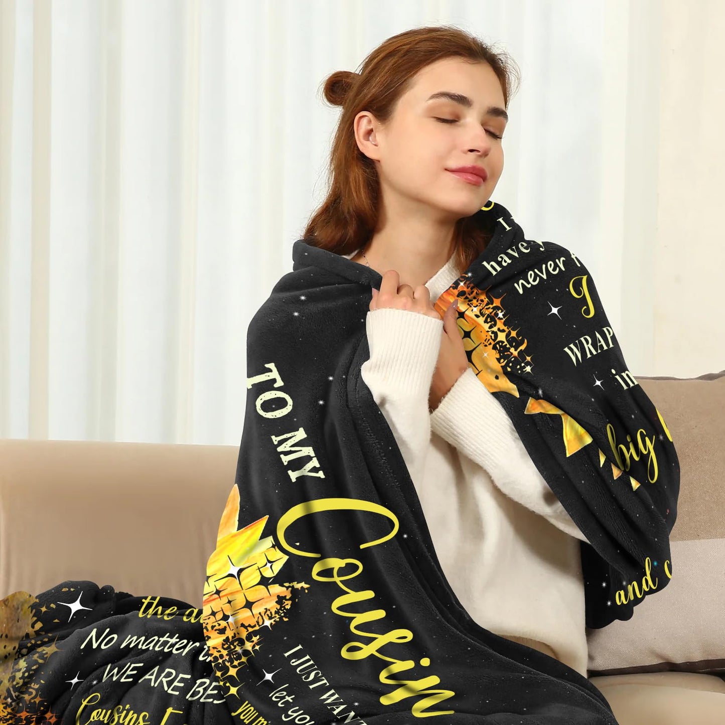 Cousin Gifts for Women - Cousins Gifts - Gifts for Cousins Female - Cousin Birthday Gifts for Women - Best Cousin Gifts - to My Cousin Gifts - Best Cousin Ever Throw Blanket 60x50 Inch