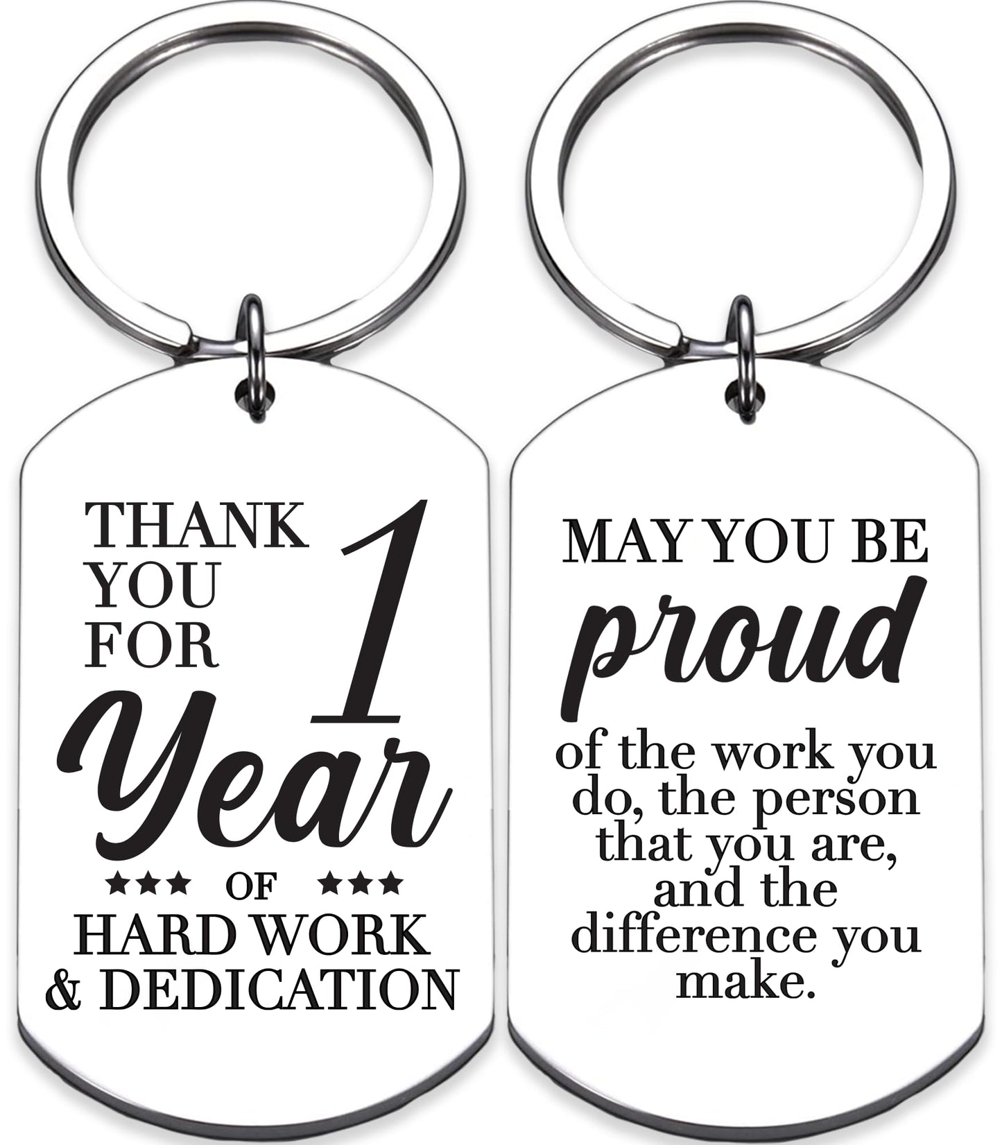 Rosa Vila Work Anniversary Keychain, Employee Gift for Work Anniversary, Coworker, 1-Year, 5-Year, 10-Year, 20-Year