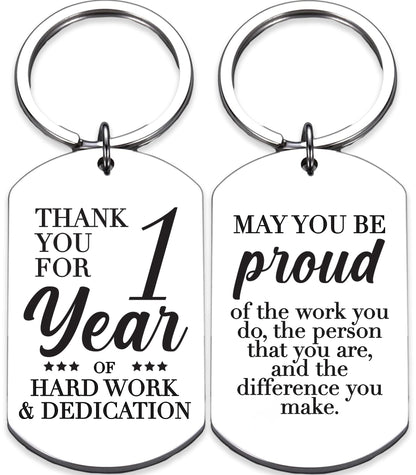 Rosa Vila Work Anniversary Keychain, Employee Gift for Work Anniversary, Coworker, 1-Year, 5-Year, 10-Year, 20-Year