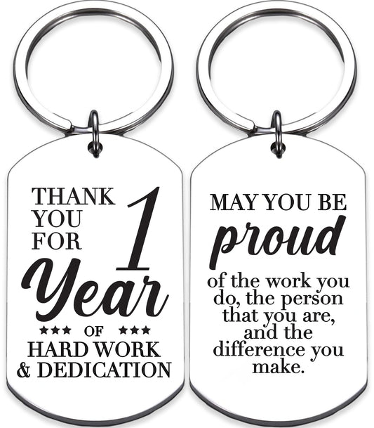 Rosa Vila Work Anniversary Keychain, Employee Gift for Work Anniversary, Coworker, 1-Year, 5-Year, 10-Year, 20-Year