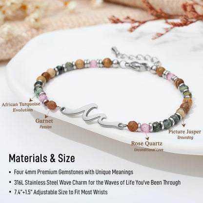 TONY & SANDY Friend Gifts for Women, Unique Birthday Gifts for Women, Sister Gift from Sister, Wave Bracelet, Christmas Graduation Mothers Day Gift for Her, Bestie Friendship Bracelets