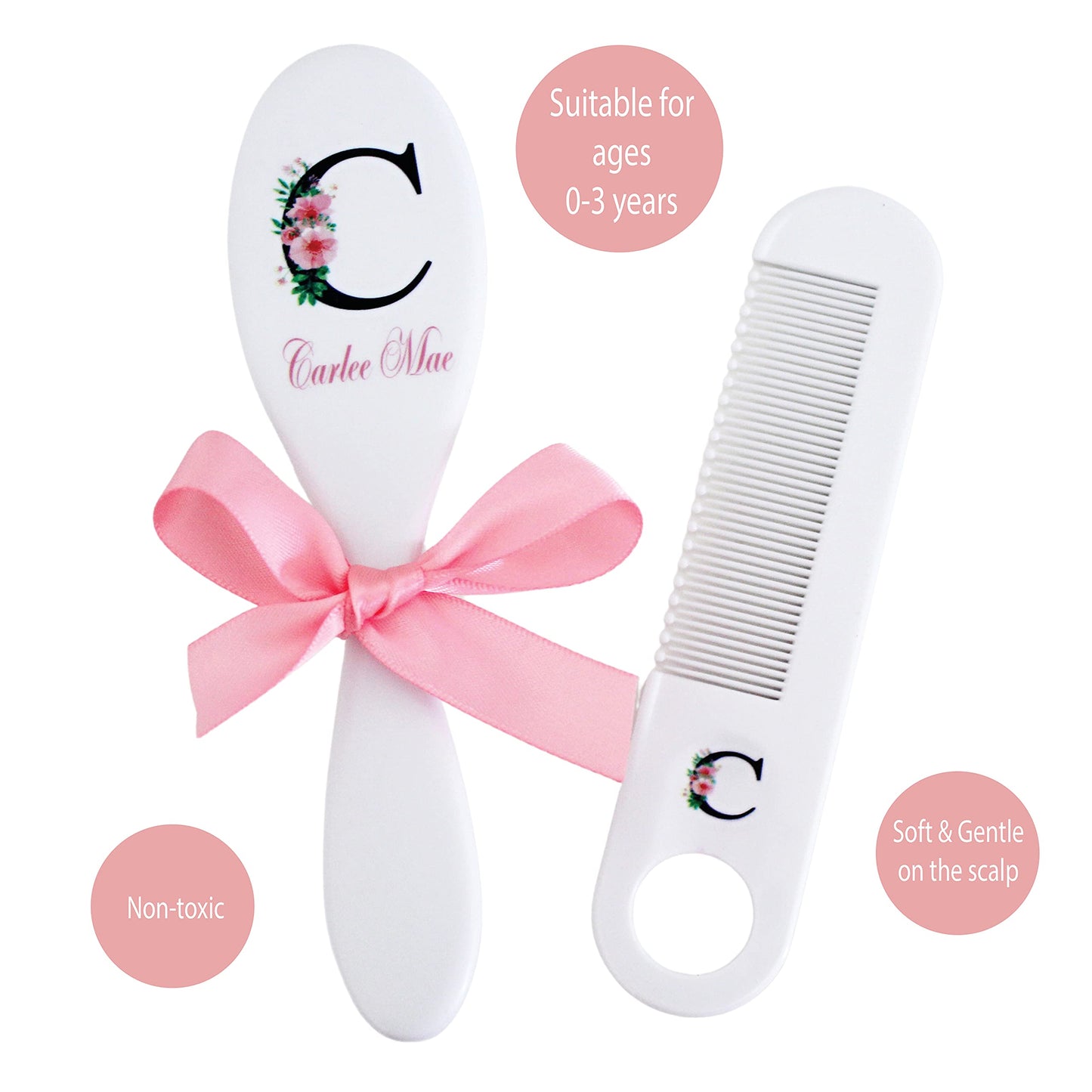 Personalized Baby Gift - Baby Brush and Comb Set, Suitable for Ages 0-3 Years, New Baby Gift