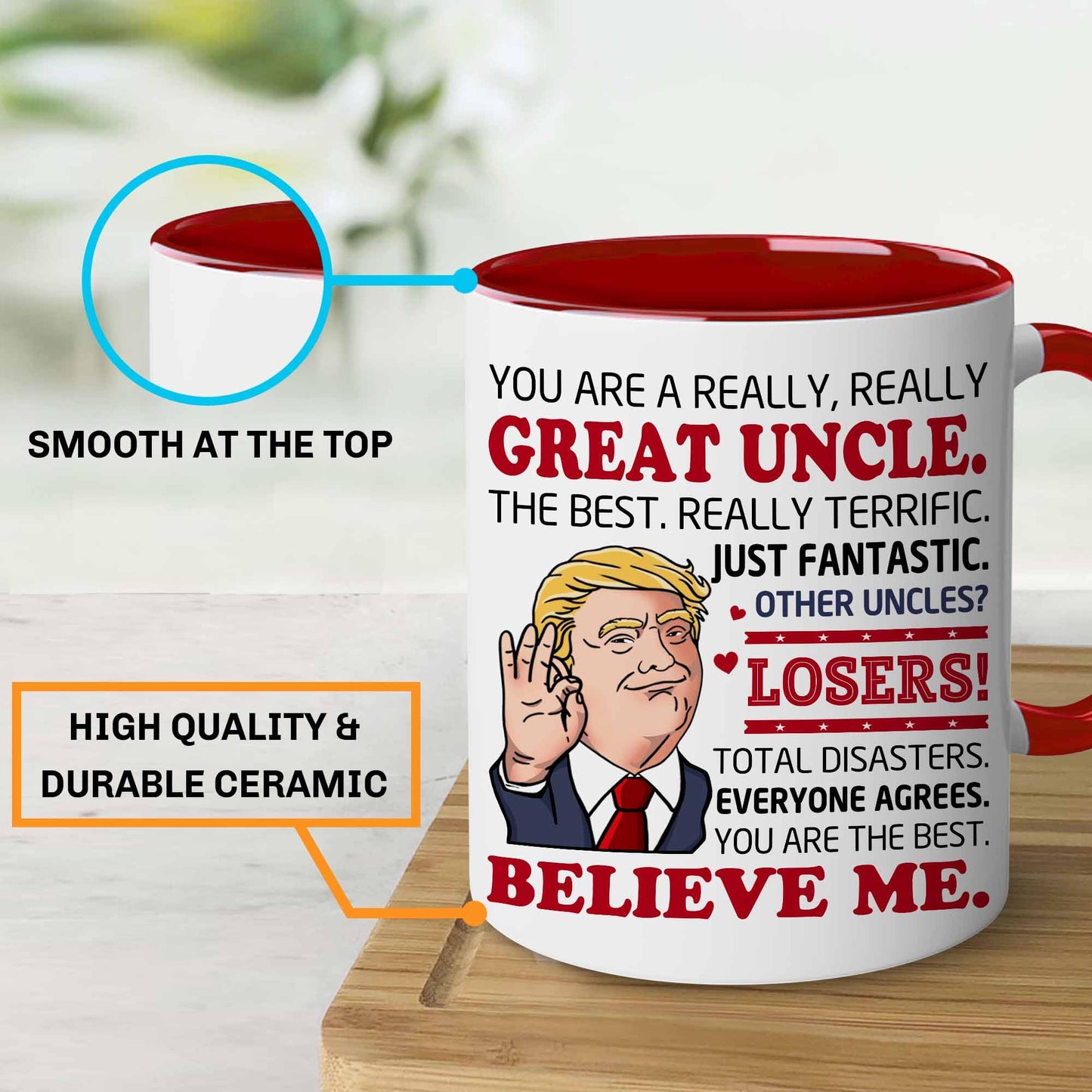 BECHUSKY Fathers Day Gift For Uncle - Best Uncle Gifts From Niece Nephew - Great Uncles Mugs - Best Uncles Ever Cup - Father Day, Birthday Gifts For Old Man, Elder - Uncles Coffee Mug 11 OZ