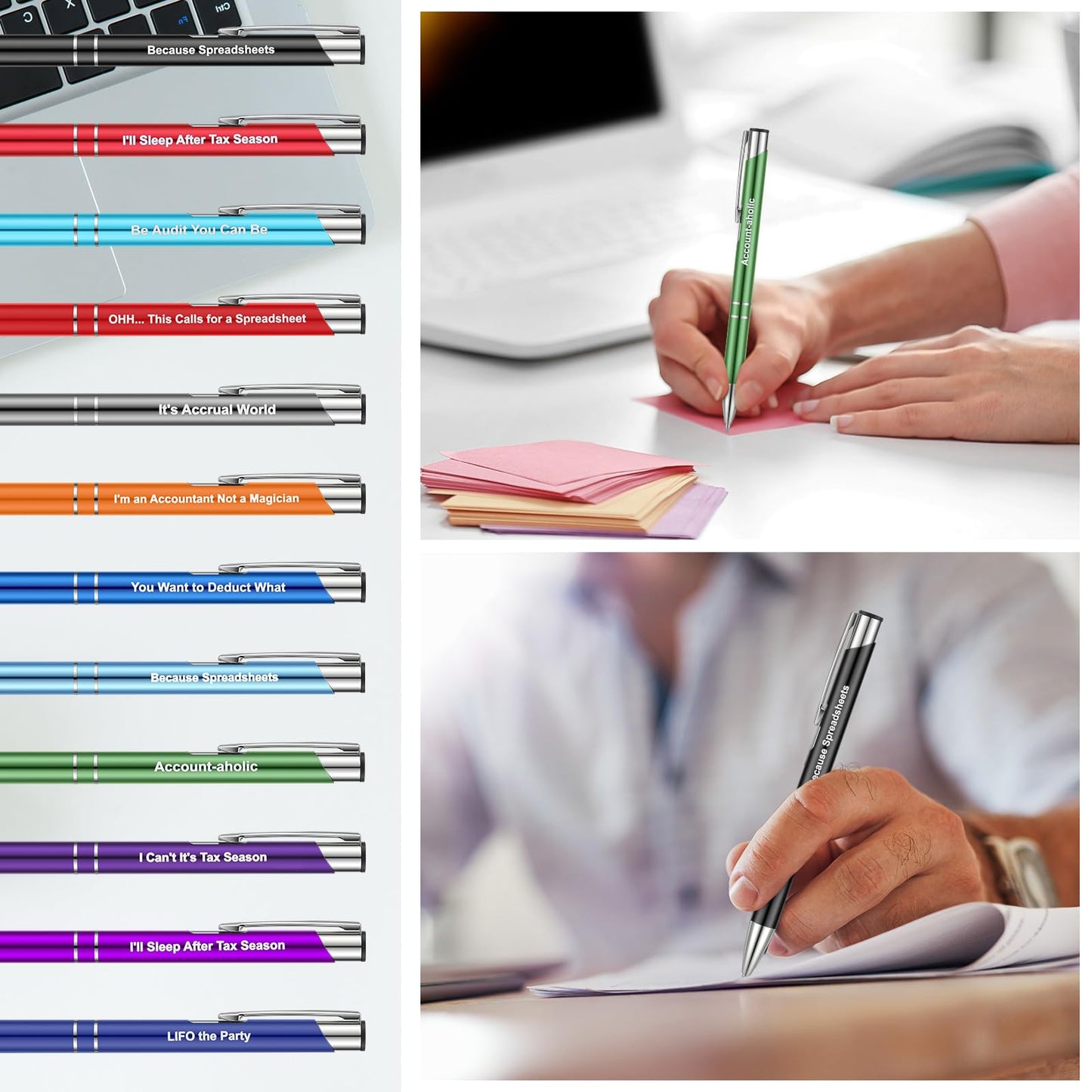 24 Pcs Funny Accountant Ballpoint Pens, Be Audit You Can Be Funny Accountant Gifts, Ballpoint Writing Pens Accounting Firm, Inspirational Gifts for Cpa Friends Women Coworkers Office Supply
