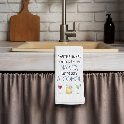 Alcohol Gifts Kitchen Towels, Alcohol Gifts for Women Dish Tea Bar Towels for Kitchen Bar Cart Decor, Bartender Gift Decorative Hand Towels, 16x24 Inch