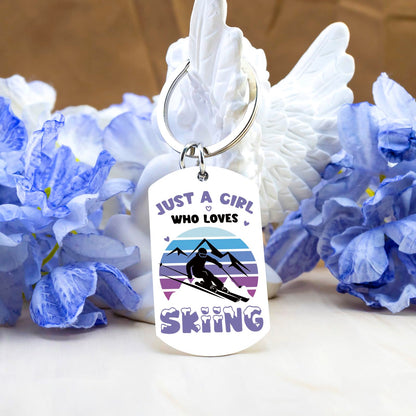 Ski Gifts for Women Snowboarding Gifts Keychains Ski Accessories for Women Daughter Sister Friend Girl Skier Lover Birthday Christmas Stocking Stuffers for Skiers Cute Sking Stuff Keyring