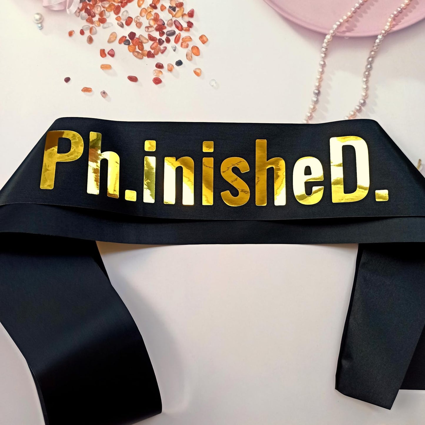Magnusson's Garden PhD Graduation Sash, Ph.inisheD. Finished Phinally Done Graduation Gift for PhD Grads and Survivors, Class of 2026 Congrats Decor