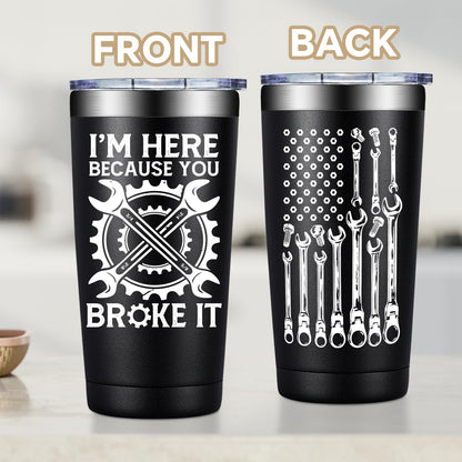 Fufandi Mechanic Gifts - Maintenance Appreciation Gift, Maintenance Man Gifts for Men - Mechanic Worker Travel Coffee Tumbler 20oz