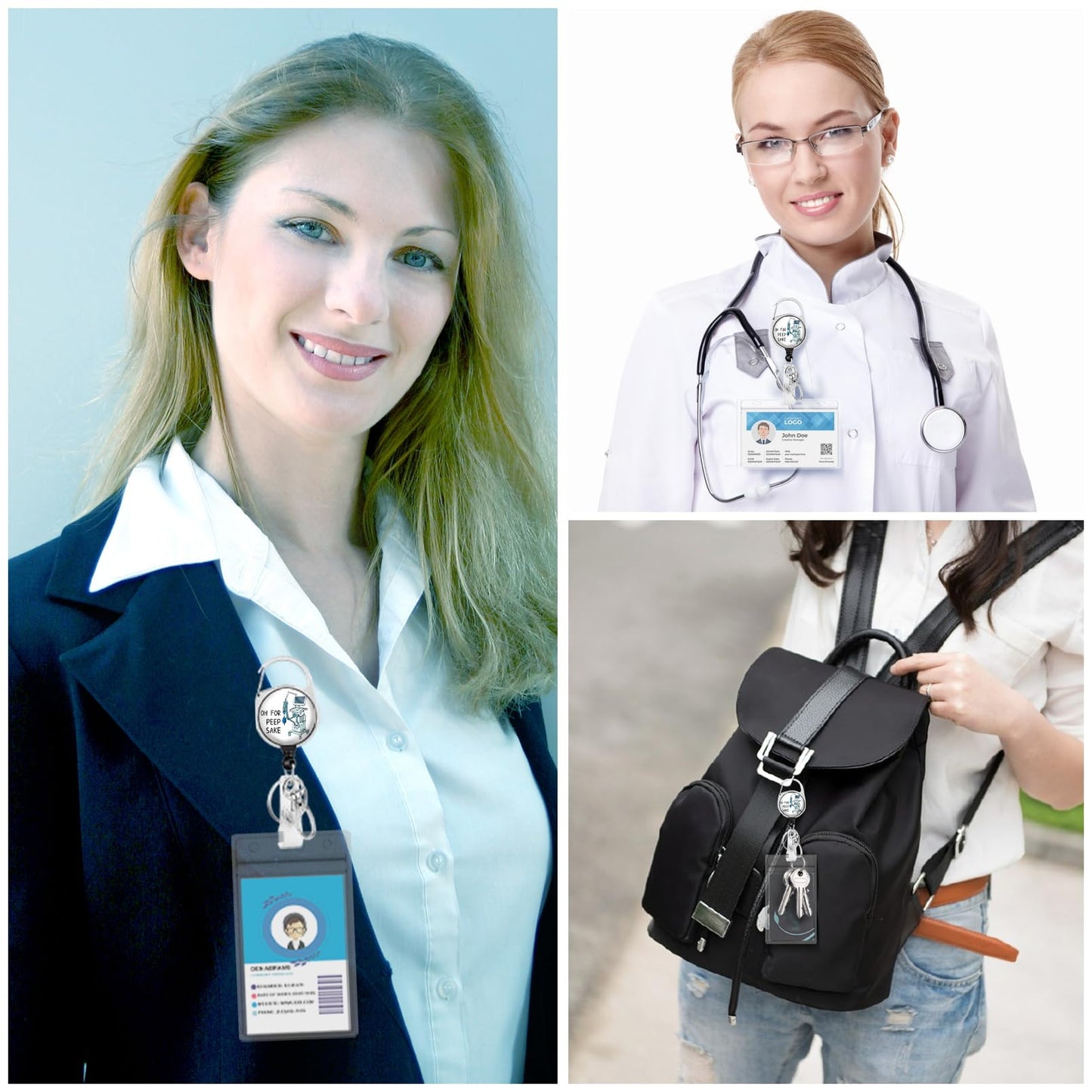 Funny Respiratory Therapist Badge Reel Holder Retractable Heavy Duty with 360° Swivel Carabiner Clip, RT Inhale RRT Badge Reel, Nurse Badge Holder Retractable Clip, Respiratory Therapist Gifts