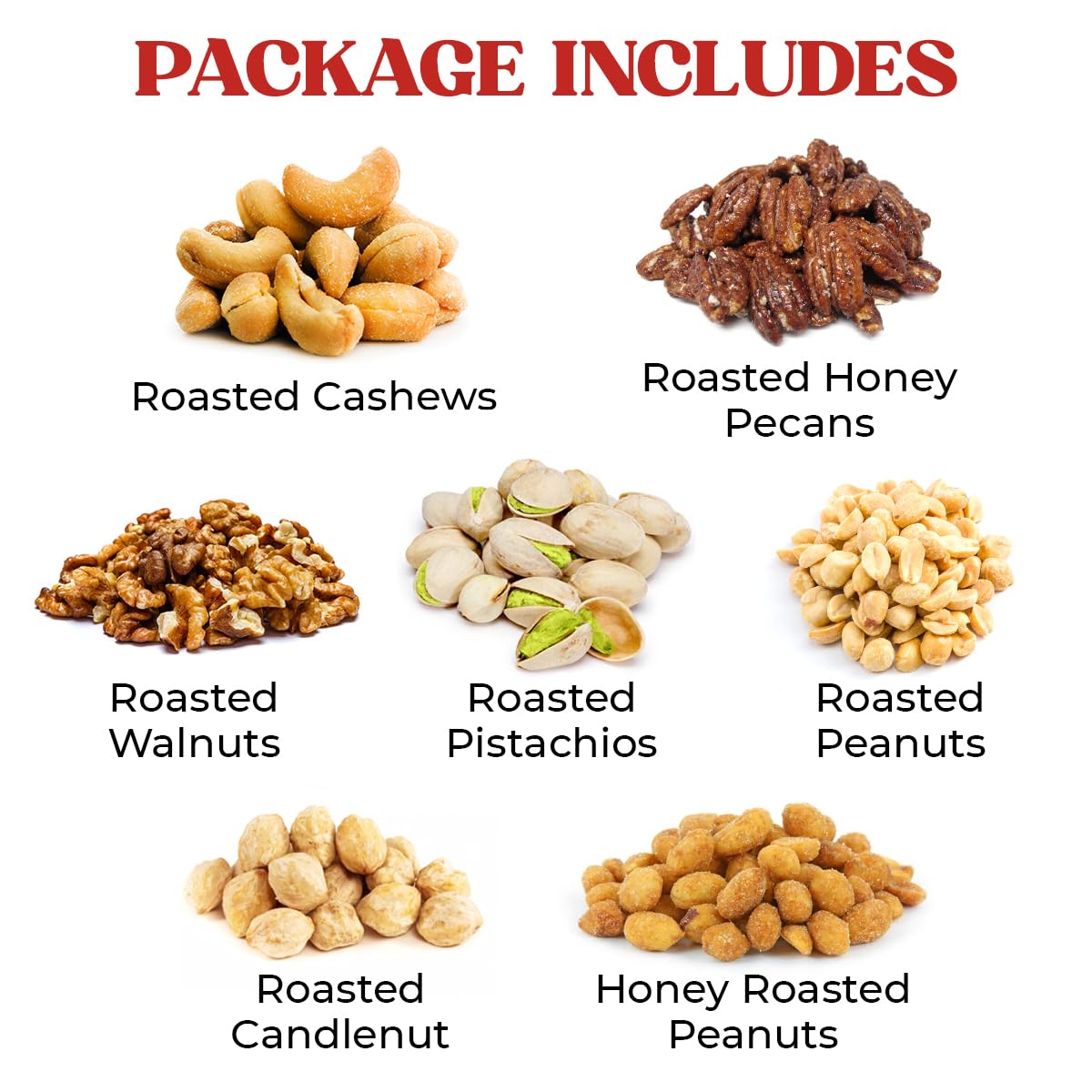 Nuts Gift Basket - 7 Sectional Platter With a Variety of Freshly Roasted Nuts - Beautifully Packaged Gift for Birthday, Sympathy. Large Family Pack.