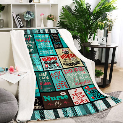 Nurse Gifts Soft Warm Nurse Gifts for Women Throw Blanket,Gifts for Nurses,Nurses Week Gifts,Soft Fluffy Sherpa Warm Throw Blankets for Bed, Office and Couch (H2,130cm x 150cm(51'' x 59''))