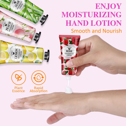 16 Pack Hand Cream Set, Mothers Day Gifts for Mom, Bridesmaid Gifts, Bulk Hand Lotion Travel Size for Dry Cracked Hands, Mini Hand Lotion for Thank You Gifts and Teacher Gifts with a Greeting Card