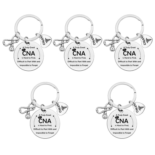 5 Pcs CNA Gifts CNA Keychain CNA Appreciation Gifts A Truly Great CNA is Hard to Find Keychain CNA Leaving Gifts CNA Retirement Gifts CNA Coworker Gifts CNA Week Gifts CNA Thank You Gifts