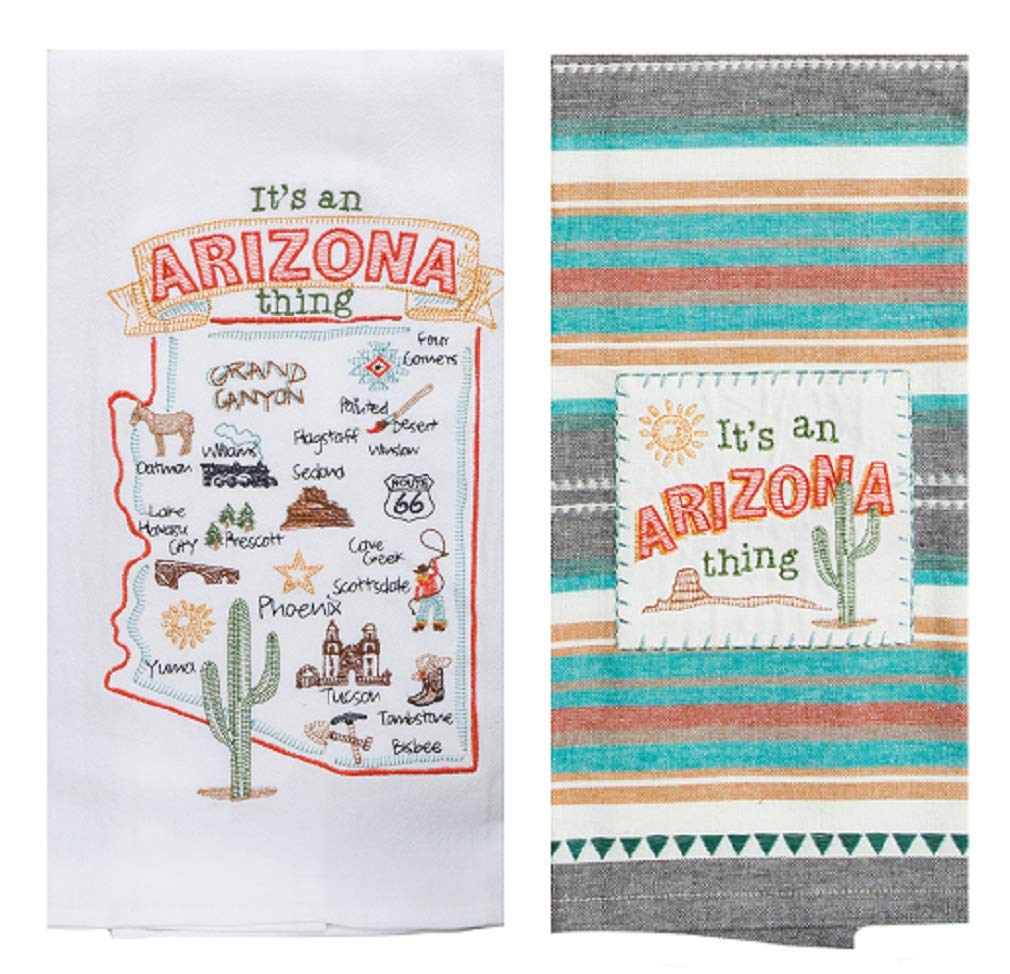 2 Piece Kay Dee Designs Home State of Arizona Embroidered Kitchen Towel Bundle