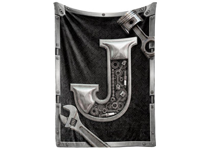 Huglanket Mechanic Blanket, Mechanic Gifts for Men, 300gsm Flannel Throw Blankets, 50"x 65"-J