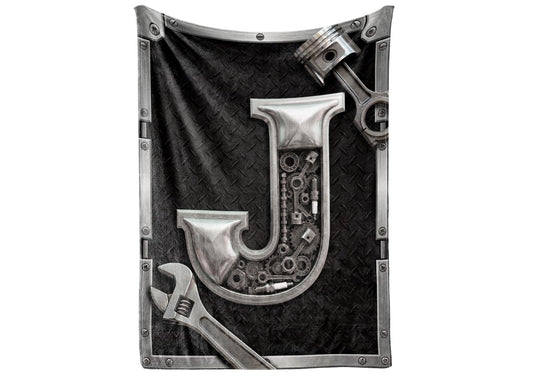 Huglanket Mechanic Blanket, Mechanic Gifts for Men, 300gsm Flannel Throw Blankets, 50"x 65"-J