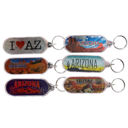 Arizona Souvenir Keychain Set of 6 – Grand Canyon & Desert Scenery Designs, AZ Travel Keepsakes, Southwest Gift for Tourists & Collectors