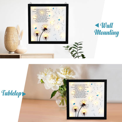 Memorial Gifts LED Shadow Box - Sympathy Gifts for Loss of Mother, Father & Loved Ones - Dandelion Decor