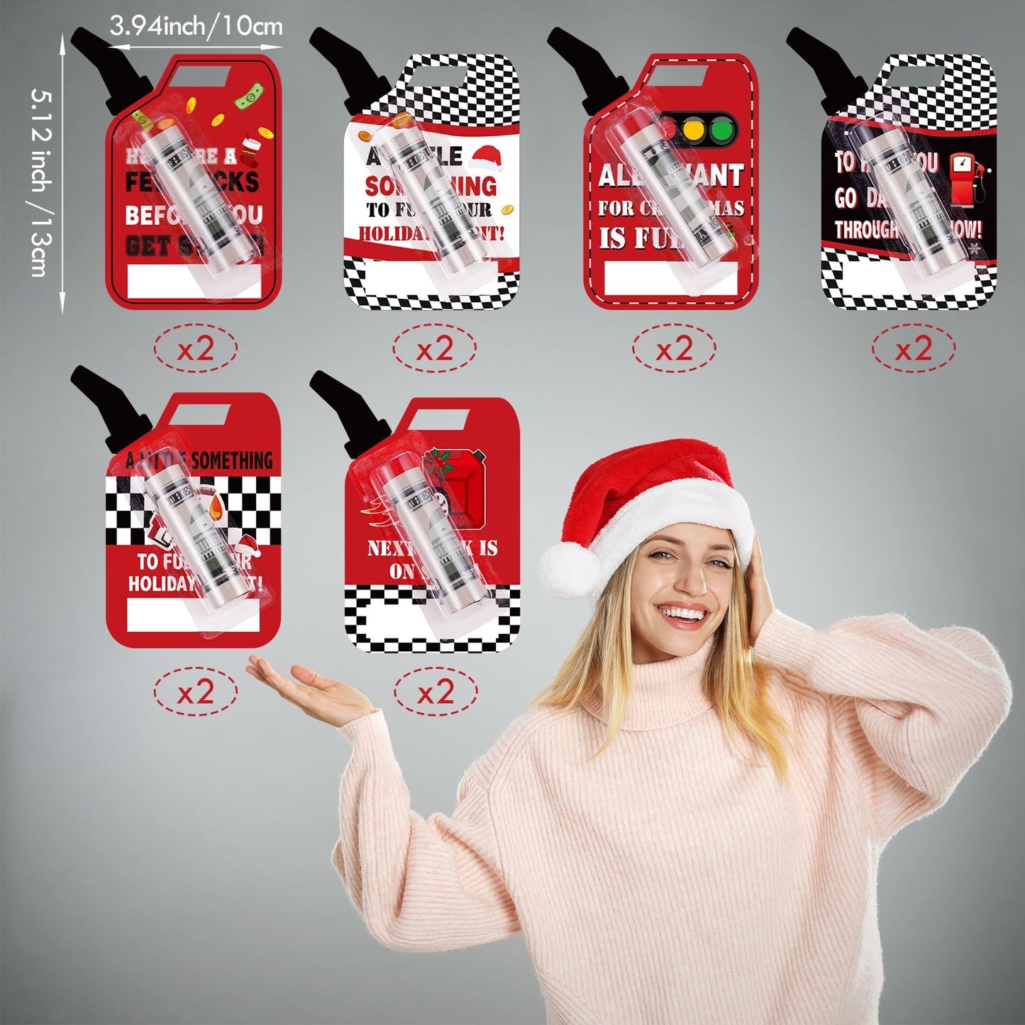 Colarr 12 Pcs Money Holders Gas Can Cash Gift Cards Employee Appreciation Money Clip Gifts for Teacher Nurse Father Christmas Birthday Holiday 2026 Graduation New Year Funny Gifts for Adults
