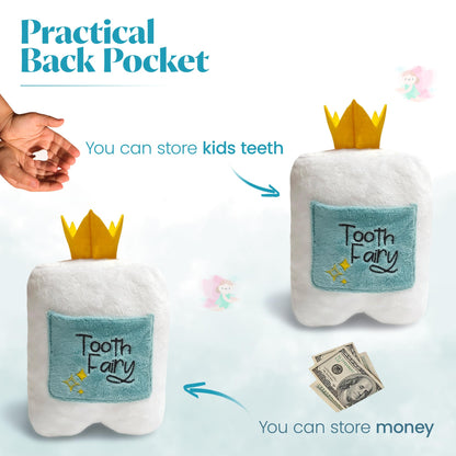 Cairn Tooth Fairy Pillow for Boys and Girls - Soft Plush Tooth Fairy Box Alternative with Pocket - Modern Keepsake Gift for Kids Losing Teeth - Squishable Stuffed Animal Co