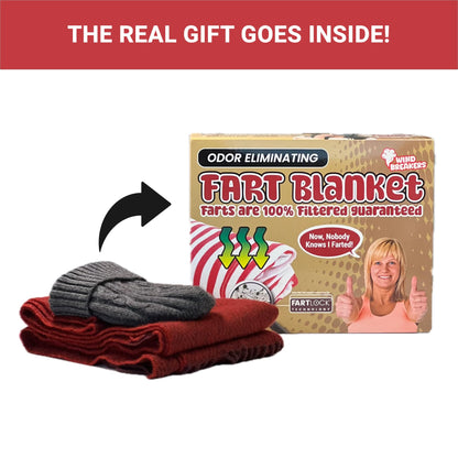 Fart Blanket – Wrap Your Real Present Inside a Funny Gag Gift Box – Perfect for White Elephant, Secret Santa, Holiday, Birthday, Bachelor Parties - Play a Joke on Your Friends