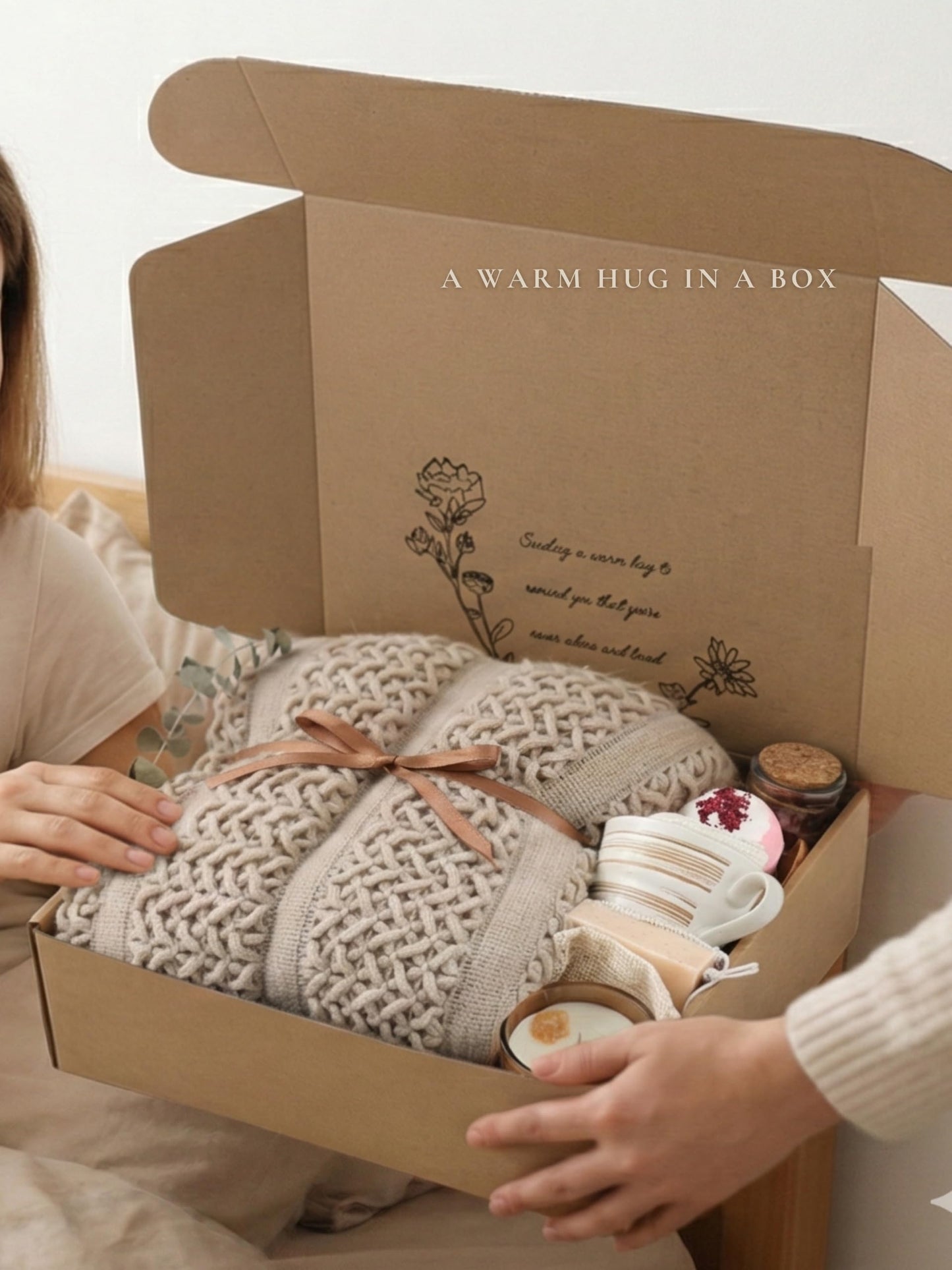 Cozy Self Care Package for Women – Warm & Comforting Thinking of You Gift Box for Birthday,Bes Friend Gift, Get Well Soon/Bereavement/Condolence/Farewell Gift, Sympathy /Encouragement gift(TAN)